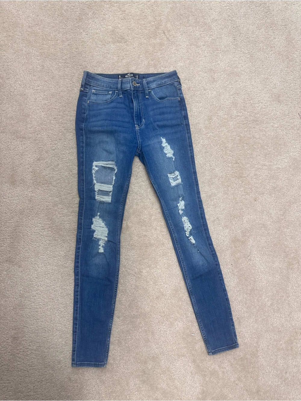 Hollister Dark Blue Ripped Skinny Jeans